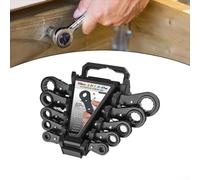 Jeu de clés à cliquet réversibles à double extrémité avec 12 clés à douille conçues en acier au chrome vanadium traité thermiquement pour un travail mécanique fiable