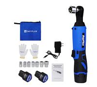 Jeu de clés à cliquet sans fil 3/8" 40 Nm, 12 V, 230 tr/min, driver électrique à cliquet avec 7 prises, 2 batteries lithium-ion 1500 mAh, charge rapide, déclencheur
