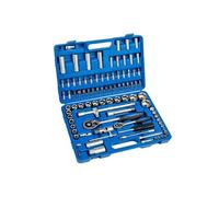 TecTake Coffret de clés à cliquets de 94 pièces set compact clés à douilles 1/2 pouce et 1/4 pouce