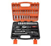 Jeu De Clés À Douille Avec Mécanisme À Cliquet - 53 Pièces Ensemble De Clés Multifonctionnelles Avec Coffret De Rangement,Ensembles De Douilles À Cliquet De Maintenance,Pour Réparation Domestique Auto