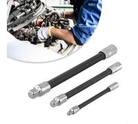 Jeu de clés à douille avec tiges d'extension flexibles pour entraînement de 4", 3/8", 2", rotation à 360° pour angles serrés, adaptateur à cliquet en acier poli 45#