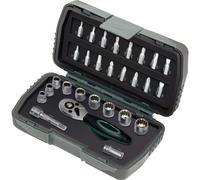 Mannesmann Jeu de clés à douille M29185 – Coffret 28 pièces, profil universel métrique/pouce