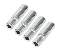 Jeu de clés à douille hexagonale 1/4" 10 mm de profondeur - Acier au chrome vanadium, douilles profondes à couple élevé pour tournevis à cliquet, kit d'outils professionnels 4 pièces
