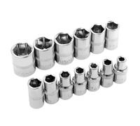 Jeu de clés à douille hexagonales métriques de 4 à 14 mm, manchon à double extrémité, entraînement 6,35 mm, outils en acier au chrome vanadium pour clé à cliquet, adaptateur d'outils à main