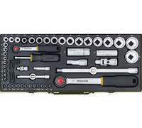 Jeu de clés à douille Proxxon Industrial métrique 1/4 (6.3 mm), 1/2 (12.5 mm) 56 pièces 23040