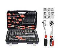 Jeu de clés à douille - YATO - YT-38881 - 129PCS - Acier chrome-vanadium - Poignées antidérapantes