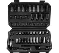 Jeu de clés à douilles 55 pièces avec extracteur d'écrou - entraînement 6,35mm avec coffret - Jeu d'outils pour professionnels et bricoleurs