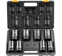 Jeu de clés à douilles VEVOR Jeu de clés à douilles à chocs 1 pouce, jeu de 8 clés à douilles profondes métriques 27-41 mm, acier allié Cr-Mo 6 points pour les réparations automobiles, coffret à outil