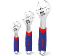 WOKRPRO Jeu de Clés à Molette en Cr-V 150, 200, 250 mm avec Grande Ouverture 19, 24, 28mm 3 Pièces