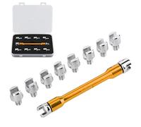 Jeu de Clés à Rayons de Moto, Kit de Clé à Rayons de Roue de Vélo de Saleté CNC, Accessoire de Moto 5.0 6.8 Longueur 93 Mm/3.7in pour la Plupart des Motos (B (doré))