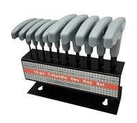 Jeu de clés Allen - 19,5 x 17 x 10 cm - Mallette de rangement - Jeu de clés métriques - Jeu de 10 clés Allen - Clé à vis ergonomique standard - Clé de vélo - Pour la guerre