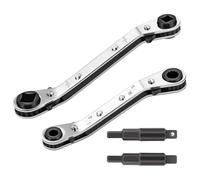 Jeu de clés Allen à cliquet - Engrenage de service de réfrigération , acier au carbone 6,35 mm, hexagonal de 6,3 mm, 2 pièces de 2 de 12,7 à 14,9 cm de long, kit d'outils de réparation de