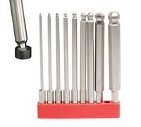 Jeu de clés Allen à extrémité sphérique de 9 pièces - Kit d'outils portatifs avec clé hexagonale magnétique | Outil à main métrique, kit réglable pour tournevis en acier avec perçage d