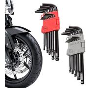 Jeu De Clés Allen Hexagonales | À Bout Sphérique Métrique Forme L - 26 Pièces Bras Long Hexagonale À Bout Sphérique,Pour Vélo Moto Véhicule Réparation Mécanique Entretien Bricolage Projets