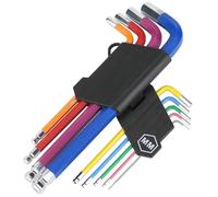 Jeu de clés Allen hexagonales à long bras sphérique, codage multicolore, tailles 1,5 à 10 mm, jeu de clés hexagonales antidérapantes pour démontage et entretien de meubles, vélo, moto