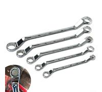 Jeu de clés coudées à double extrémité 45 degrés en acier carbone pour applications métriques dans des espaces restreints (24 x 27 mm)