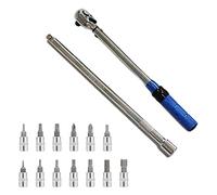 Jeu de clés dynamométriques, clé dynamométrique de 1/4 pouce, kit d'outils de vélo pour montagne de route avec clé Allen, prises, barre d'extension