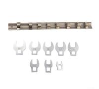 Jeu de clés métriques à extrémité ouverte - 8 tailles 10 à 22 mm - Avec support de rangement - Entraînement 3/8 - Pour boulons de moteur serrés - Bride de tuyau - Pour réparation automobile et