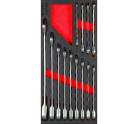 Jeu de clés mixtes à cliquet 8-24mm 13 pièces module en mousse pour servante d'atelier MW Tools MWCOR82413
