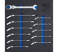 BGS Insert de servante d'atelier 2/3 : Jeu de clés mixtes à cliquet | à coude...