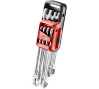 Facom – Jeu de 8 clés mixtes 440.JP8 – 8–19 mm, fourche 15°, étui portable rouge/noir