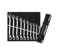 Jeu De Clés Plates Mixte - Caisse À Outils Complète En Coffret Douille De, Jeu De 10 Clés À Cliquet Métriques En Boîte | Acier Chrome Vanadium Avec Déverrouillage Outillage Mécanique Pour Réparation