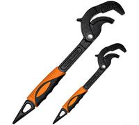 Jeu de clés réglables pour écrous et tuyaux avec cadre en acier à haute teneur en carbone et finition résistante pour un service à long terme (O)