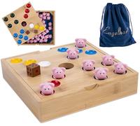 Jeu De Cochon Trou Du Cochon - Bambou, 60 Cochons Silicone, 2 Des, Sac