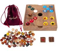 Engelhart – Jeu de société Trou du Cochon en bois de noyer massif, 60 pierres, coffret 18,3 cm