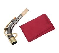 Jeu de col coudé pour saxophone alto plaqué noir, avec chiffon de nettoyage, accessoires pour saxophone alto en mi bémol, remplacement pratique, dimensions 5,7 x 4,5 in, 14,5 x 11,5 cm