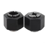 Jeu de collets métal 2 pour fraiseuse pour bosch Jeu de collets | Compatible pour bosch, installation rapide, remplace cassées, tailles 6.35mm et 12mm incluses