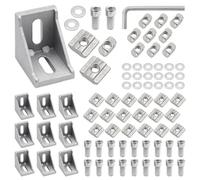 Jeu de Connecteur de Profilé en Aluminium - 10 Profilés D'angle, 20 Vis, 20 Écrous Coulissants pour Séries 3030 - Accessoires de Connexion