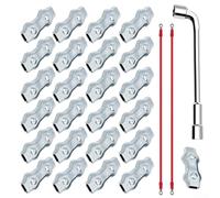 Jeu de connecteurs de corde M5 pour clôtures électriques avec composants métalliques, fils et onvient pour différents types de clôtures et environnements extérieurs