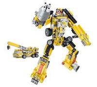 Jeu de Construction 10 en 1 Robot Véhicules Chantier 721 Briques Assemblable Avizar Noir / Jaune Noir / Jaune