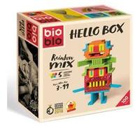 Bioblo Jeu de construction Hello Box Rainbow Mix 100 briques 5 couleurs - Version allemande