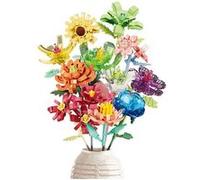 Jeu de Construction 12 en 1 Bouquet Fleurs 1001 Briques Assemblable Avizar Multicolore Multicolore