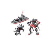 Jeu de Construction 3 en 1 Robot Animal Navire 418 Pièces Transformable Gris