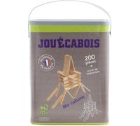 Jeu de construction - Baril de 200 planchettes en bois - JOUECABOIS - Fabriqué en France par Mecabois
