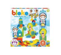 BLOKO - Coffret de Jeu de Construction avec 50 pièces et 2 Figurines sur Le thème de l’Espace - Jouet Enfant 1 an et Plus - Fabriqué en Europe - 503713