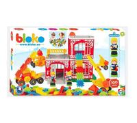 BLOKO - Grand Coffret Caserne Pompiers 100pcs + 2 Figurines 3D - Dès 12 Mois - Facile à Manipuler - Jouet Enfant 1 an et Plus - Fabriqué en Europe - 503635