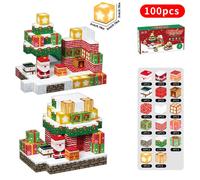 Jeu de construction Bounty© de Noël - 100 Blocs magnétiques style Minecraft, cadeau original pour garçons et filles créatifs