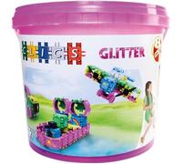 Jeu de construction Clics - Seau à paillettes - 133 clics - 42 accessoires - Jouets enfants STEM