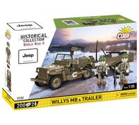 Jeu de construction - COBI - Willys MB & Trailer - 200 éléments - 2 figurines - Marron