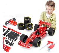 Jeu de Construction - Coffret de modèles de voitures en métal, voiture de course rouge, pour garçons de 8 ans et plus
