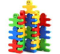 Jeu De Construction Créative Équilibre En Bois Jouets 16Pcs/Jeu De Blocs Colorés De Dessin Animé