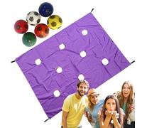 Jeu de construction d'équipe Hole Tarp - Tissu Oxford | Jeu d'équipe en plein air avec 6 balles en PU - Activité collaborative amusante pour adolescents, adultes, école, famille, événements d'entre