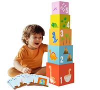 Jeu de construction en blocs de puzzle | Boîte de jeu de construction, avec cartes d'apprentissage, blocs en bois, une boîte de rangement et des activités éducatives - Pour filles à l'école maternelle