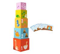 Jeu de construction en blocs de puzzle | Jouet éducatif pour la correspondance des couleurs, avec cartes et blocs en bois | Pour filles à l'école maternelle