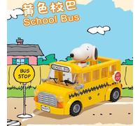 Jeu De Construction En Blocs Snoopy School Bus Pantasy Kit Modèle