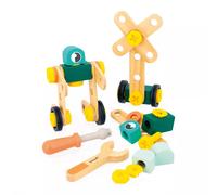 Jeu De Construction En Bois, Baril 50 Pcs Multicolore TU